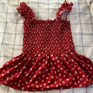 Floral red tank top scrunch top
